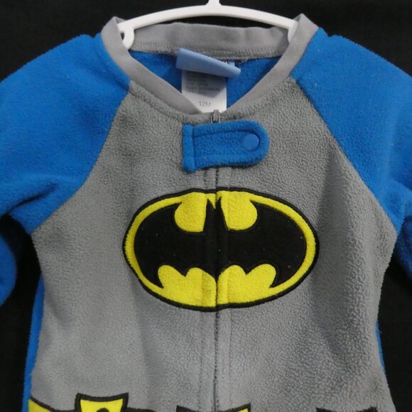 DC SUPER FRIENDS | 12 months | Batman Fleece Zip-Up Pajama Onesie - Picture 4 of 14